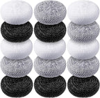 Blulu Plastic Dish Scrubbers for Dishes Pot Round Nylon Pad, Mesh Scouring Non Scratch Pads(Simple Colors,15 Pcs)