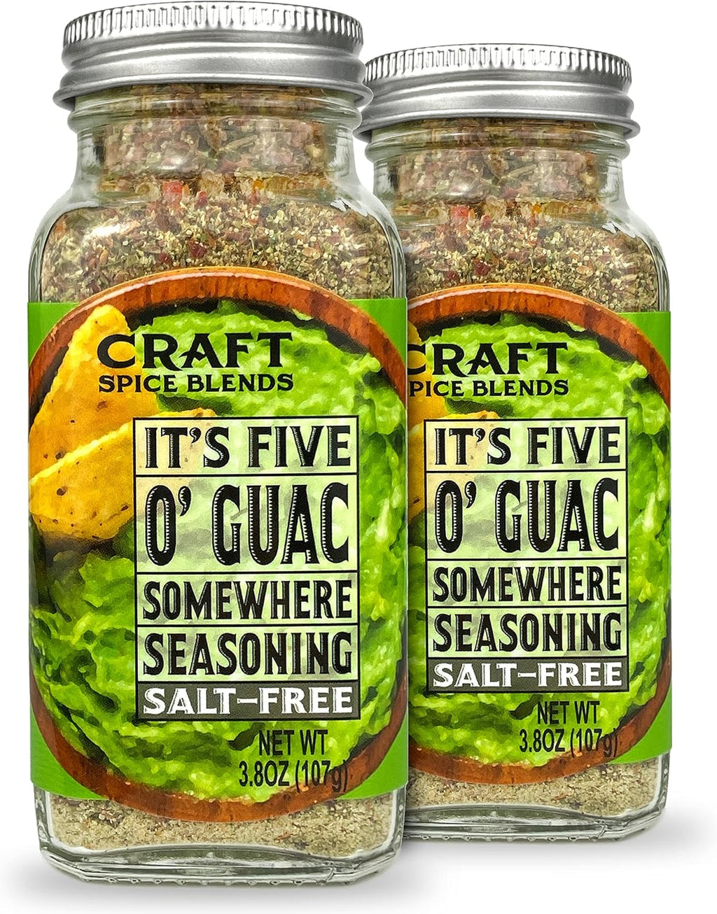 Craft Spice Blends It's Five O'Guac Somewhere Seasoning 2 Pack | All Natural | Sugar Free | Salt Free | Keto | Zero Calories