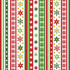 IHR Ideal Home Range Cocktail Napkins Disposable 3-Ply Paper Party Napkin Pack, 5" x 5", Stripes And Stars (Red/Green), 20-Count