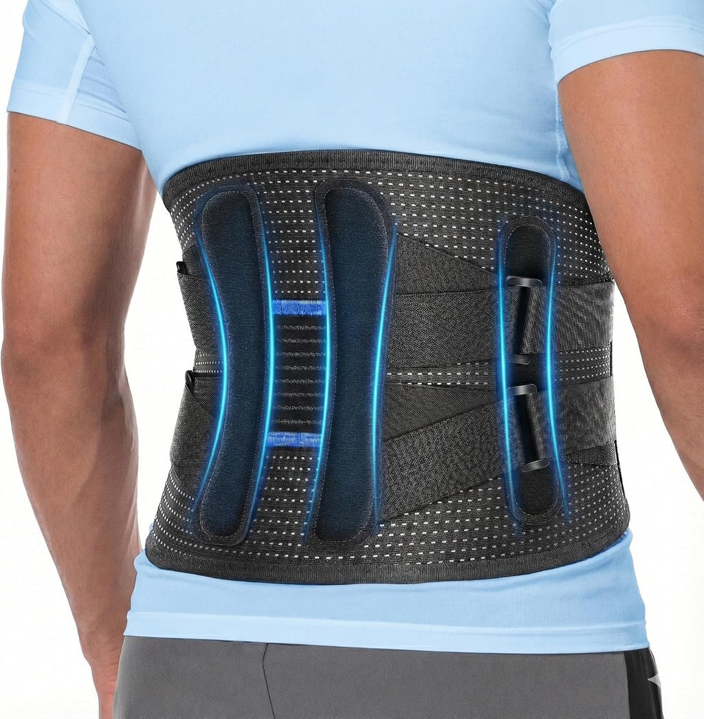 Fit Geno Back Brace for Lower Back Pain Men & Women: Adjustable Lumbar Support Brace for Pain Relief - Breathable Waist Belt for Comfort - XS/S
