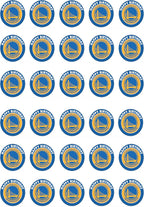 30 x Edible Cupcake Toppers – Golden State Hoop Themed Collection of Edible Cake Decorations | Uncut Edible on Wafer Sheet
