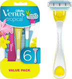 Gillette Venus Tropical Value Pack 6 Disposable Razors 3 Blades