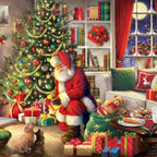 IHR Ideal Home Range Party Napkins Disposable 3-Ply Paper Lunch Napkin Pack, 6.5" x 6.5", Santa Brings Gifts, 20-Count