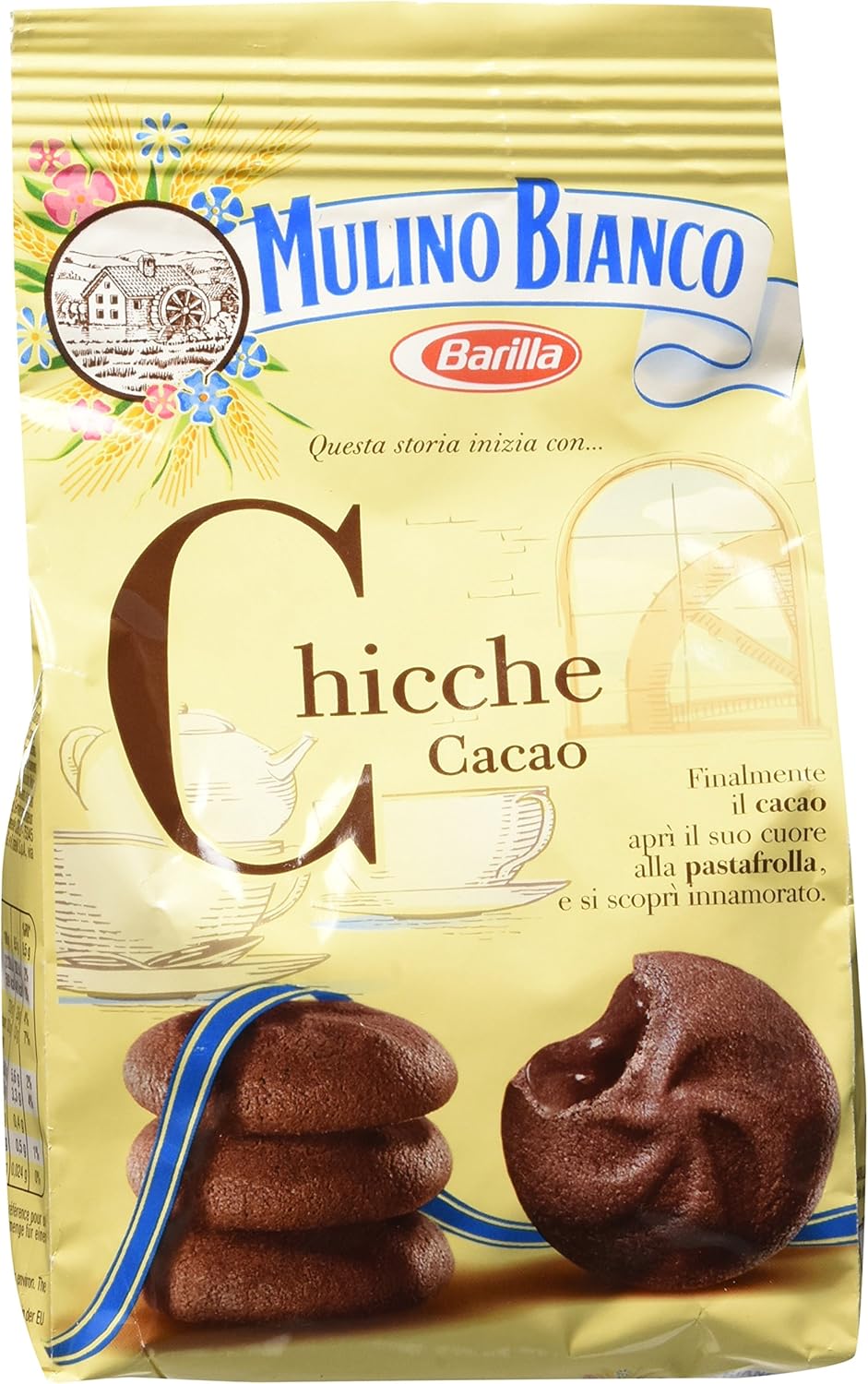 Mulino Bianco: "Chicche" Shortcake filled with cocoa cream - 7.05 Oz (200g) [ Italian Import ]