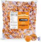 Sugar Free Butterscotch Hard Candy Bulk Bag Holiday Candies - 1 Pound Approx. 75 Individually Wrapped Butter Scotch Flavored Sugar Free Candy For Treats & Snacks - Taboom Candy