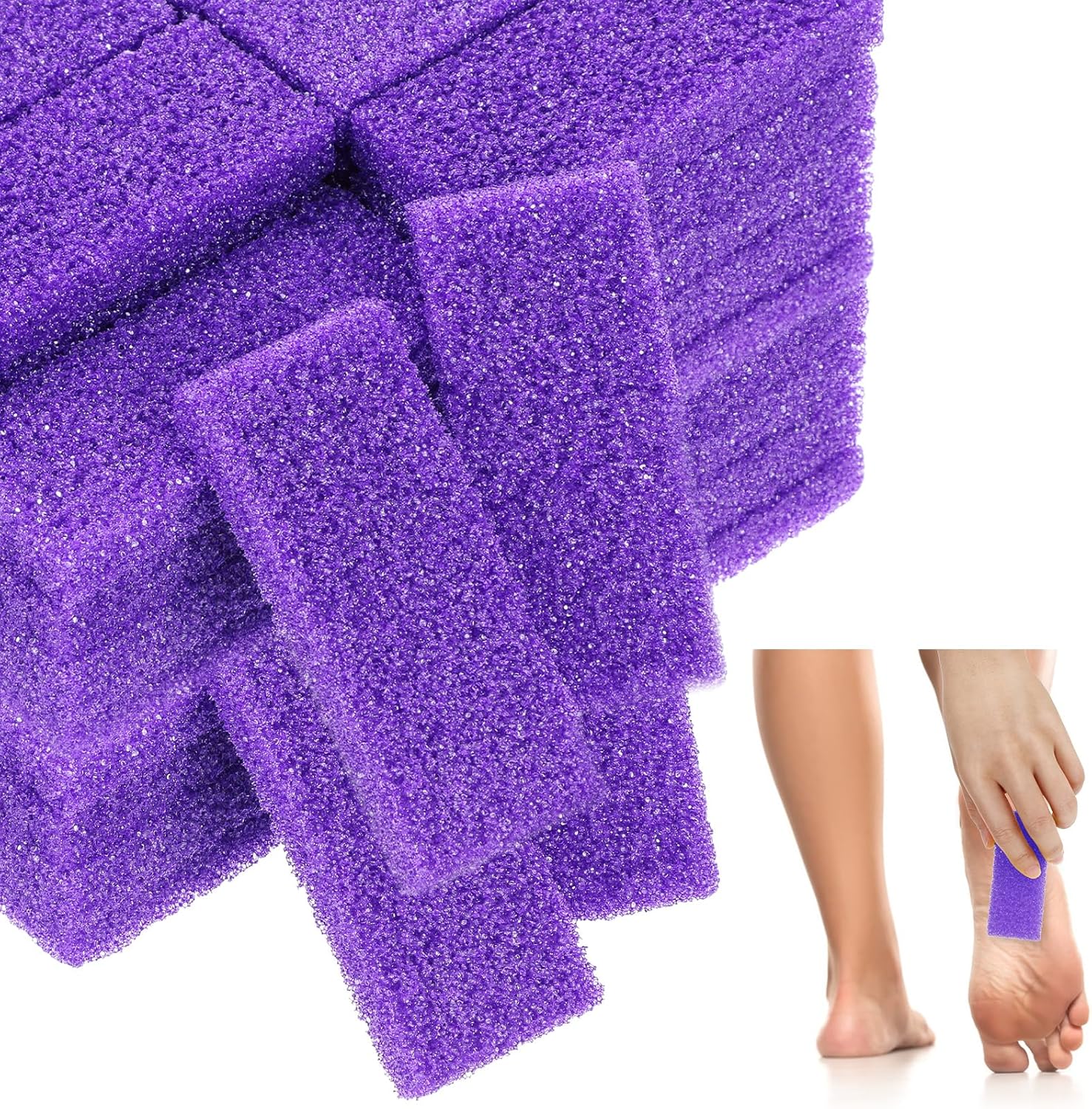200 Pcs Purple Pumice Stone for Feet Disposable Foot Pumice Stone Bulk Foot Pumices Scrubber Dead Skin Pumices Foots Callus Remover for Feet Pedicure Foots Heel Exfoliator Tool Sponge Salon Home Use