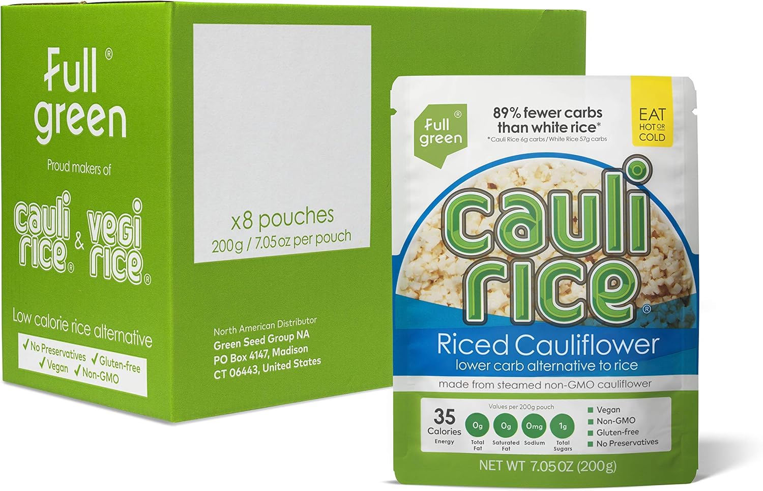Cauli Rice - Fullgreen - Low Carb Riced Cauliflower (Cauliflower, 8 Count Multipack)