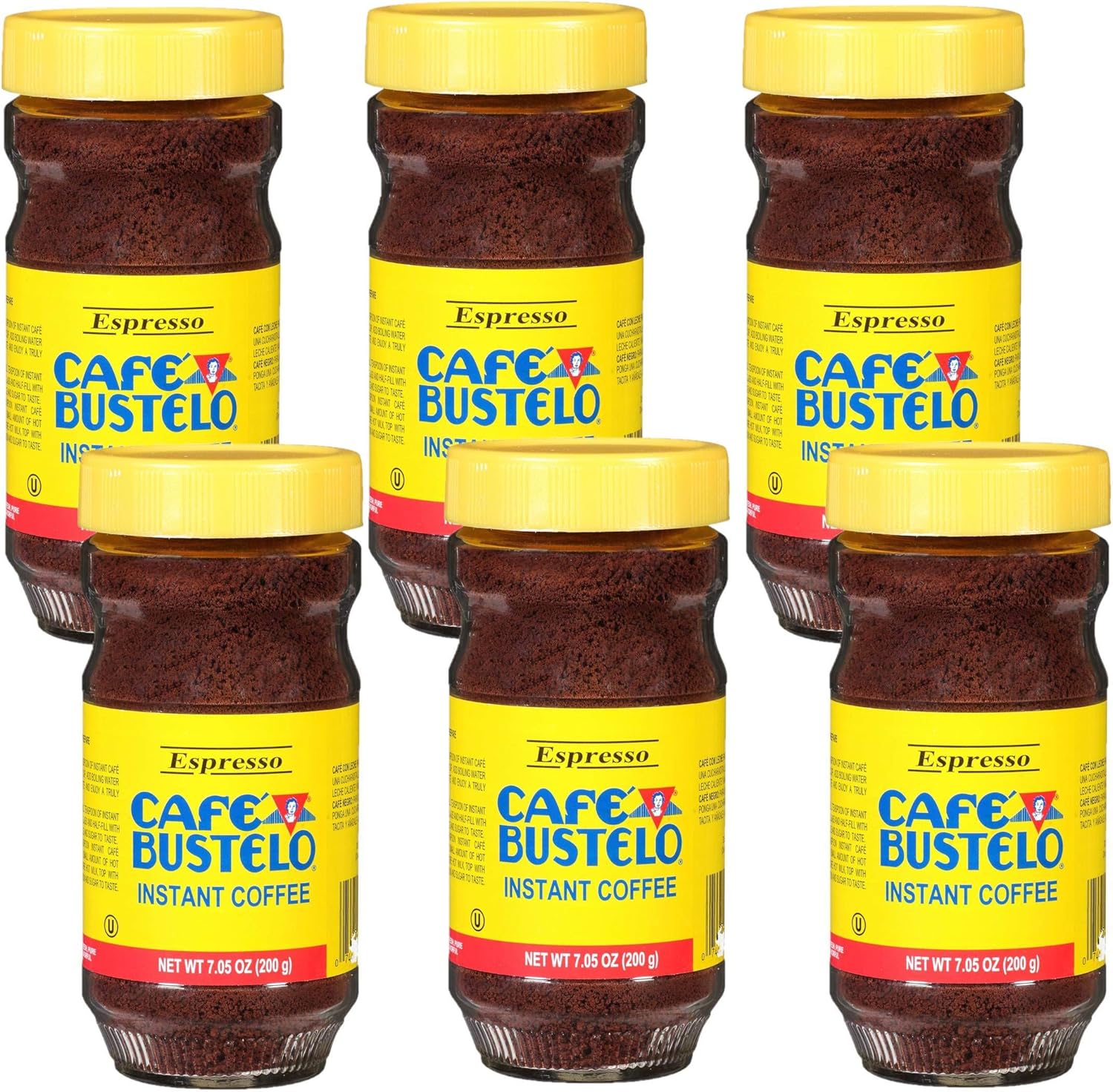 Café Bustelo Espresso Style Instant Coffee, 7.05 Ounce, Pack of 6
