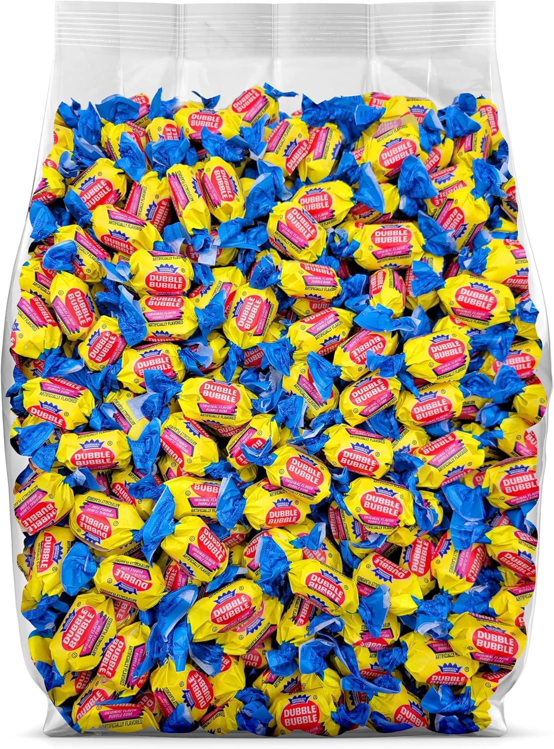 Bubble Gum Bulk Candy - 100 Pieces of Individually Wrapped Bubble Gum DubbleBubble Candy Bag - Bulk Chewing Gum Candy for Parties and Events - 100 Pieces