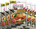 Lobo Thai Red Curry Paste - No MSG, No Preservatives, No Artificial Colors (Pack of 5)