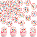 40Pcs Edible Thank You Cupcake Toppers Picks Thanksgiving Day Cupcake Decorations for Baby Shower Boys Girls Birthday Party Supplies