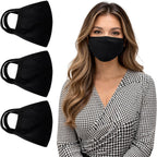 ZOFINA™ 3 Pack Cloth Face Mask for Adults Reusable 3-Layer Cotton Face Masks, Washable Breathable Fabric Mask for Women & Men