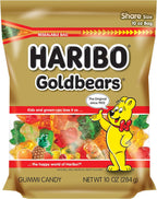 HARIBO Gummi Candy, Original Goldbears, 10 oz. Stand Up Bag (Pack of 8)