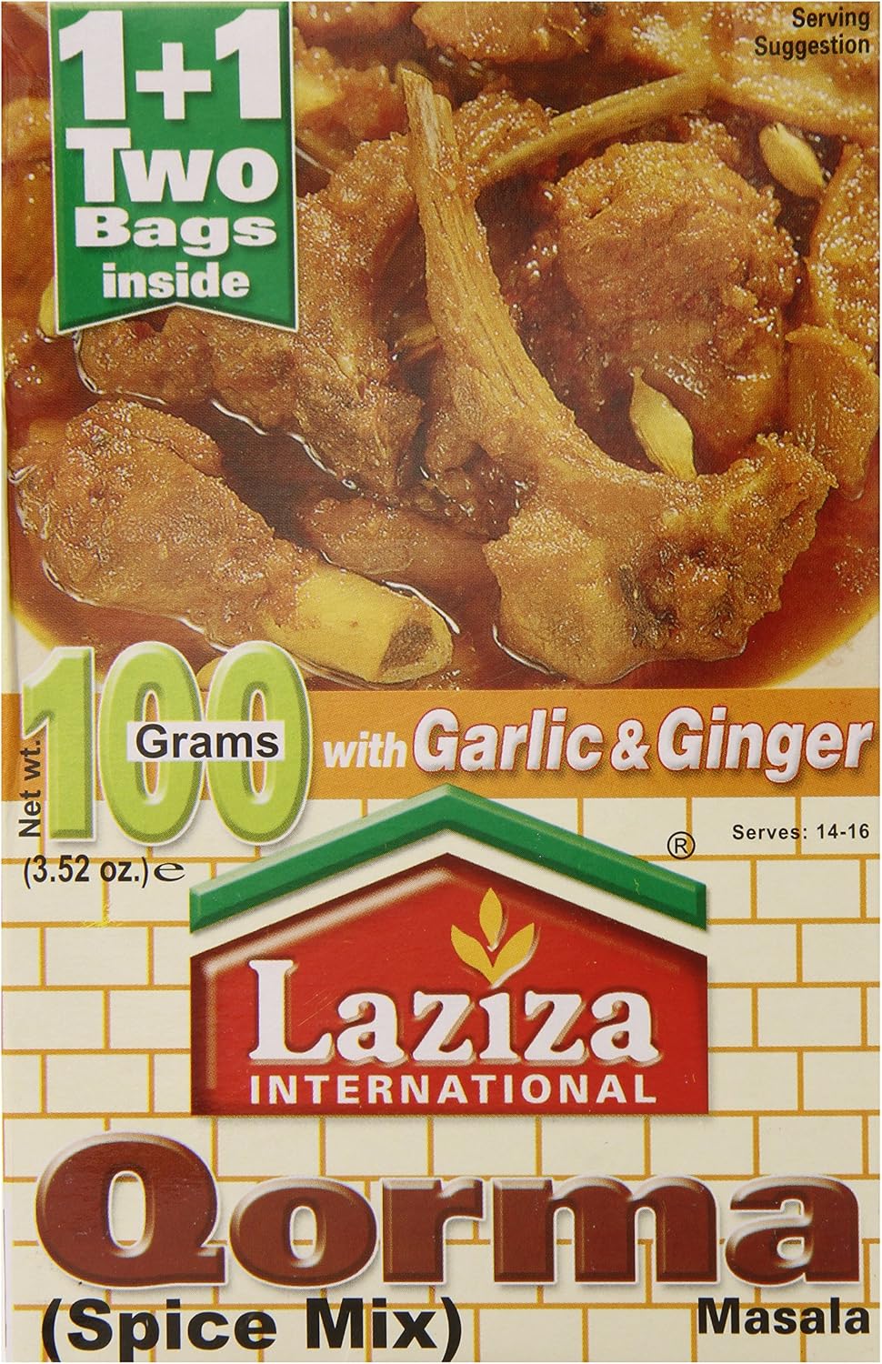 Laziza Quorma (korma) Masala (Garlic and Ginger), 100-Gram Boxes (Pack of 6)