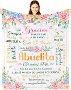 Nicetous Mothers Day Abuela Gifts, Abuelita Gifts, Gift for Grandma in Spanish, Regalos para Abuela/Abuelita en Español, Dia De Las Madres Abuela, Abuela/Abuelita Blanket/Manta 50x60in, Mejor Abuela