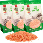 THYA Organic Red Split Lentils, 3 LB (3 x 1 LB Packs)