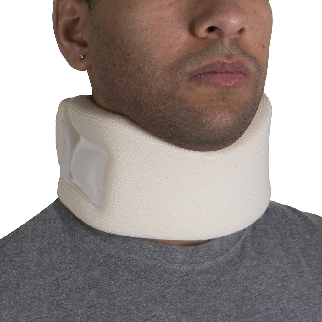 OTC Cervical Collar, Soft Contour Foam, Neck Support Brace, White Average 3" Depth, Medium