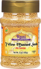 Rani Yellow Mustard Seeds Whole Spice 3.5oz (100g) Jar ~ Ideal for Pickling, Dressing and Making Ground Mustard for Cooking, All Natural | Vegan | Gluten Friendly | NON-GMO | Kosher | Indian Origin