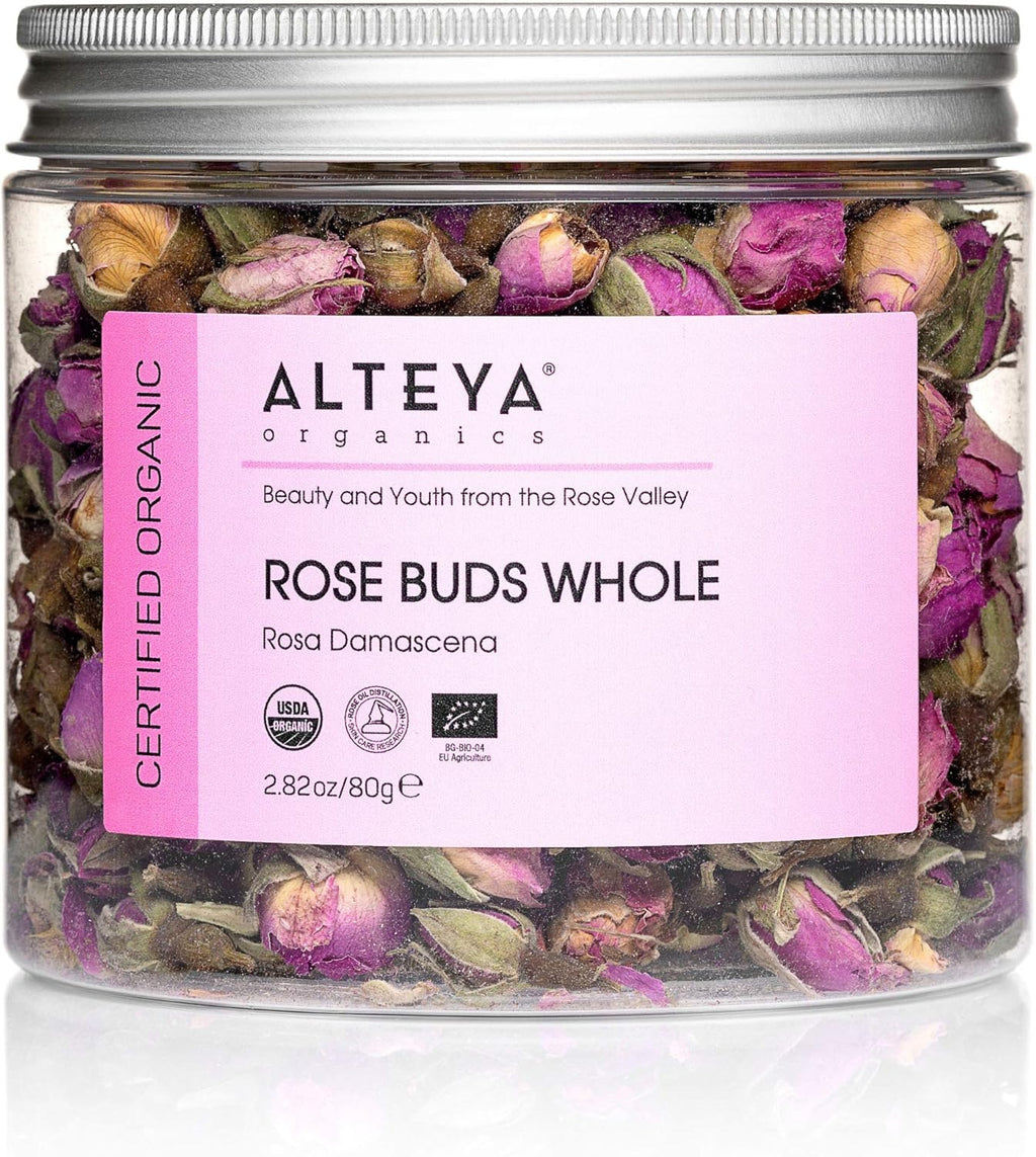 Alteya Organics Rose Bud Tea USDA Certified Organic Herbal Tea 2.82 Oz/80 gr Rosa Damascena