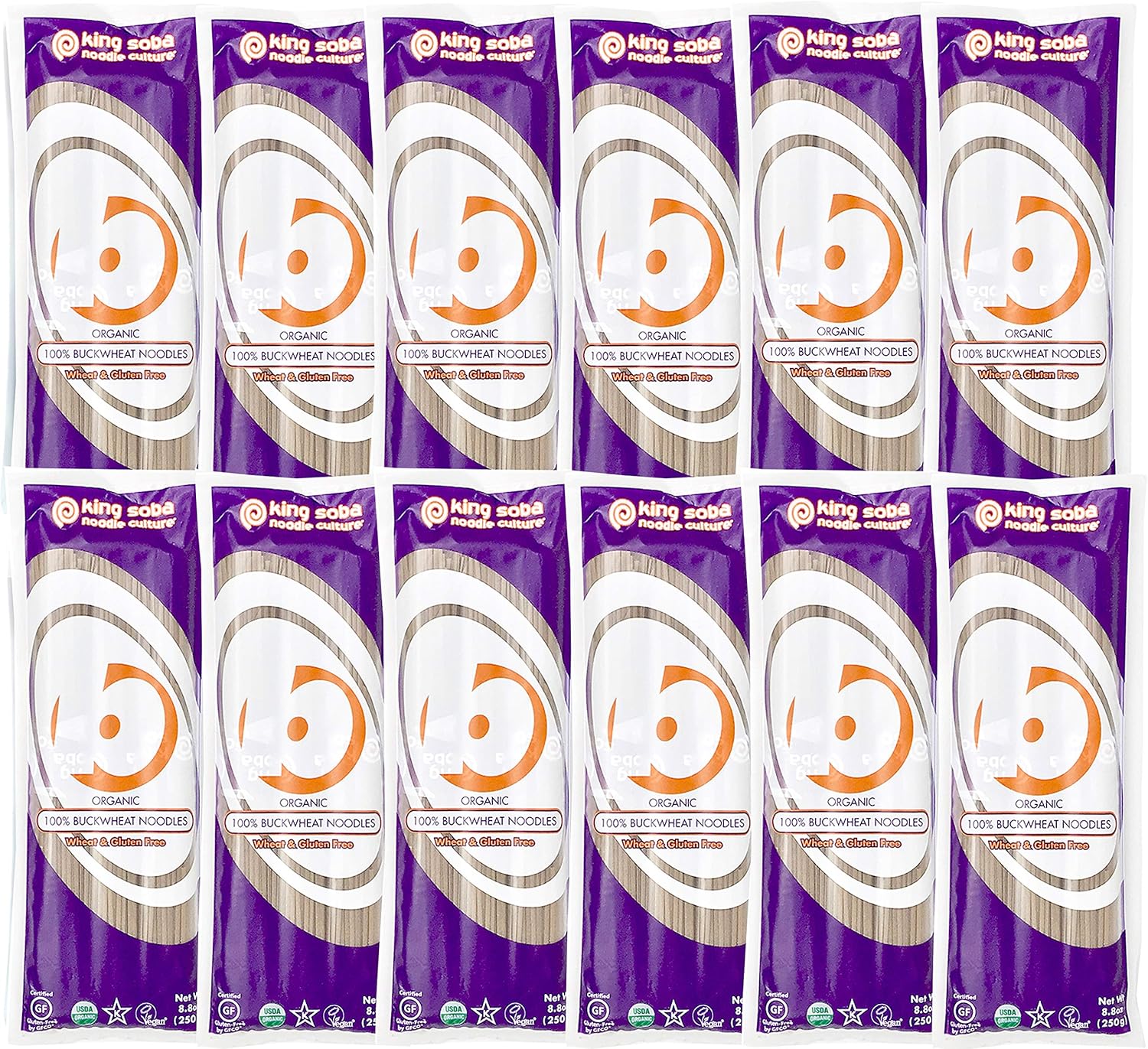 100% Buckwheat Pasta Noodles 12-PACK- Organic & Gluten-Free- 105.6oz, 3 servings per package