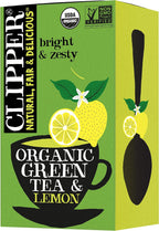 Clipper Tea Organic Fairtrade Green Tea Lemon - USDA Organic, Non-GMO, Fair Trade, Sustainable Caffeinated Tea, 1 Pack, 20 Unbleached Tea Bags