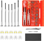 Magnetic Eye Glass Repairing Kit, Sunglasses Eyeglass Repair Kit with Eyeglass Screws，Include 10 Pairs of Screw-in Nose Pads, Screws, Screwdrivers, Tweezer and Cleaning Cloth for Glasses