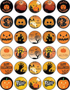 30 x Edible Cupcake Toppers Themed of Halloween Collection of Edible Cake Decorations | Uncut Edible on Wafer Sheet