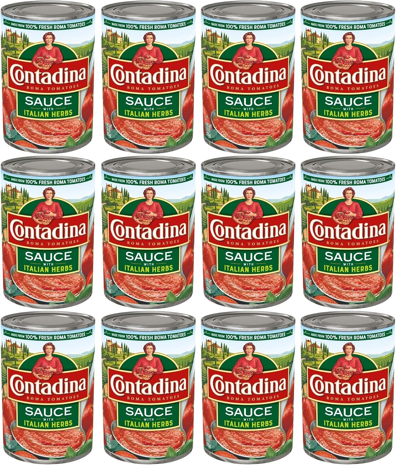 Contadina Tomato Sauce with Italian Herbs, 15 oz (Pack of 12 Cans)