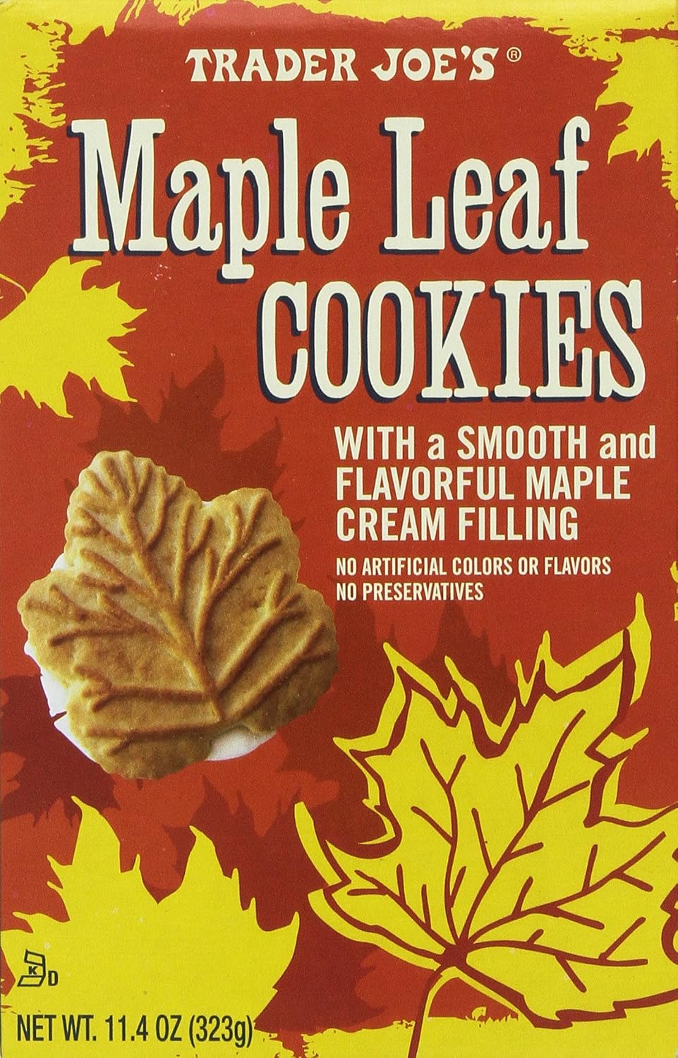 Trader Joe's Maple Leaf Cookies, Net WT. 11.4oz(323g)-set of 3