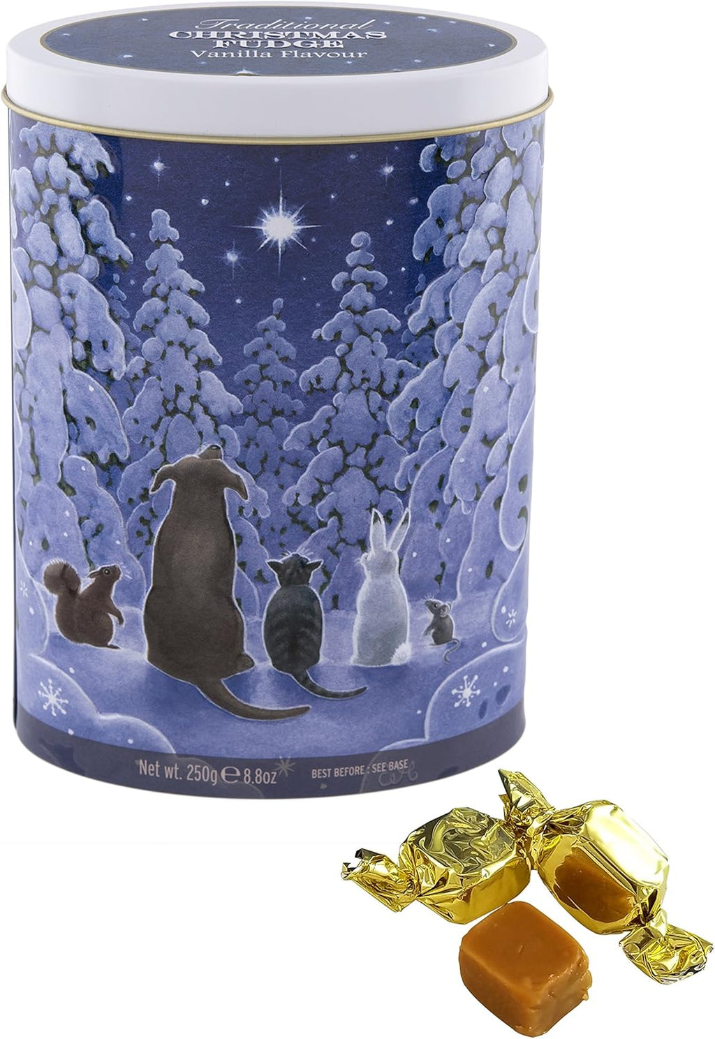 Gardiners of Scotland Handmade Fudge, Christmas Star Gazers Vanilla Fudge 8.8 Ounce Tin