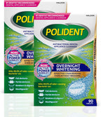 Polident Overnight Whitening Antibacterial Dental Appliance Cleanser Tablets, Mouthguard Cleaning Tablets, 90 Count (2 Pack)