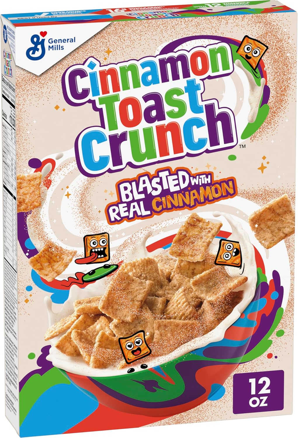 Cinnamon Toast Crunch Breakfast Cereal, Crispy Cinnamon Cereal, 12 oz