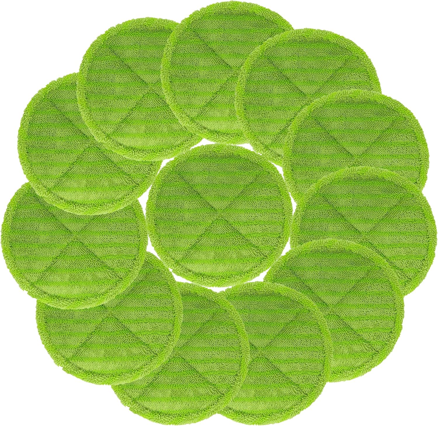sky-w Soft Touch Mop Pads Replacement for Bissell Spinwave 2039A, 2124, 2039, 20391 Powered Hard Floor Mop (Pack of 12, Green)