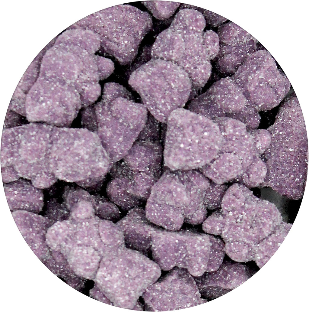 Purple Gummy Bears Sugared, 2.2 Pound Bag, Purple Candy Grape Flavored, The Hampton Popcorn & Candy Company
