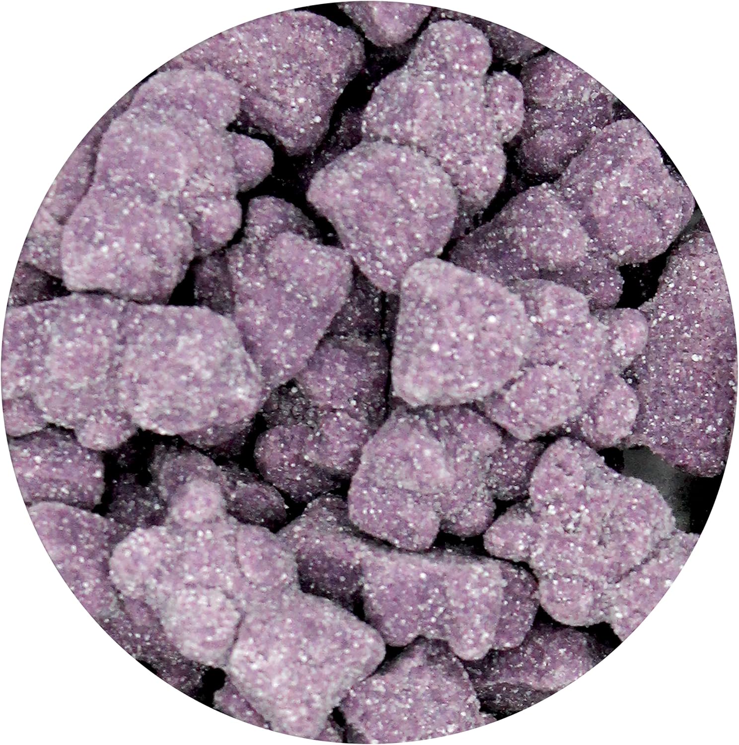 Purple Gummy Bears Sugared, 2.2 Pound Bag, Purple Candy Grape Flavored, The Hampton Popcorn & Candy Company