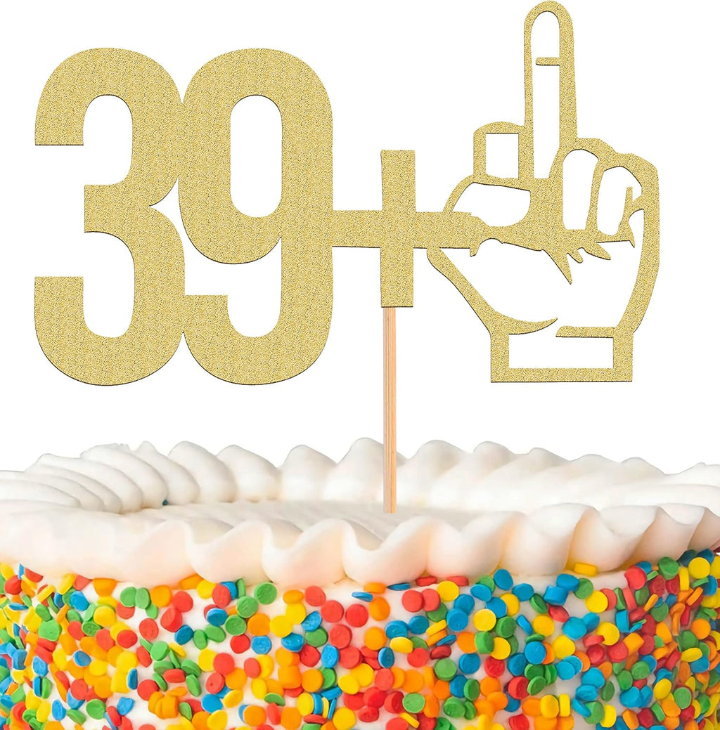 MYAMPED 39+1 Cake Topper - Glitter Gold 40th Birthday Cake Decorations, Perfect for Forty Birthday Party, 40th Anniversary or 40 Fabulous (Gold-39+1)