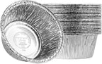 PLASTICPRO 4.5'' Inch Round Tin Foil Pans Disposable Aluminum, Freezer & Oven Safe Pack of 20