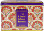 New English Teas Fruit & Herbal Tea Selection Gift Set – 40 Individually Wrapped Caffeine-Free Tea Bags in Decorative Floral Tin – Variety Pack including Peppermint, Berry, & Camomile