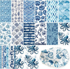 Glenmal 120 Pack Coastal Beach Blue Style Decoupage Paper Napkins, 12 Styles Decorative Cocktail Napkins for DIY Crafting Guest Tea Party Scrapbook Holiday Birthday Wedding Baby Shower, 13 Inch