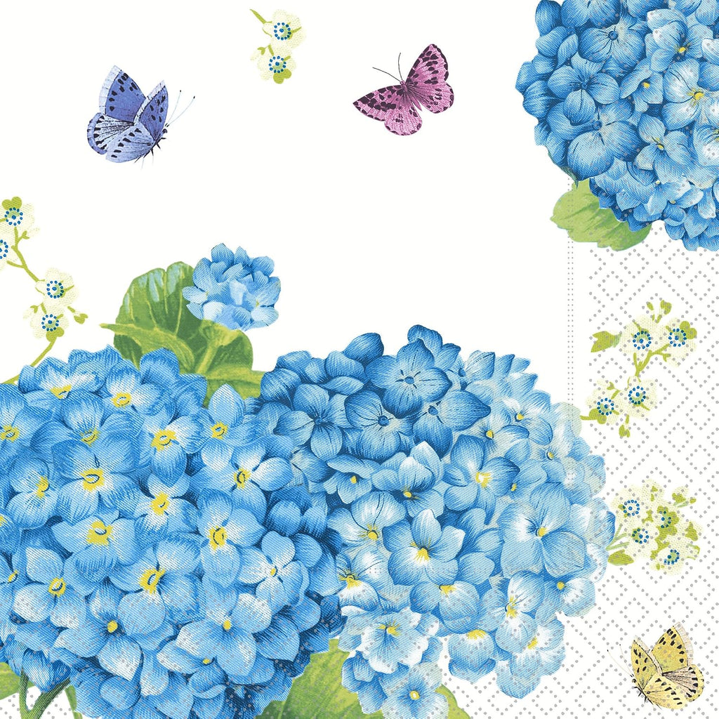 IHR Ideal Home Range Party Napkins Disposable 3-Ply Paper Lunch Napkin Pack, 6.5" x 6.5", Hortensia, 20-Count