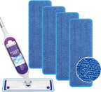 Reusable Power Mop Refill Pads for Swiffer Power Mop Starter Kit - Swifter Powermop Pads Refills - Multi-Surface & Wood Mopping Pad Refill for Floor Cleaning - Washable Microfiber Pad, 4 Pack