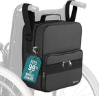 iMedic Deluxe Wheelchair Bag – Storage Backpack for Adults – Hangs Securely on Wheelchair Back – Organiser for Mobility & Electric Wheelchairs – Black