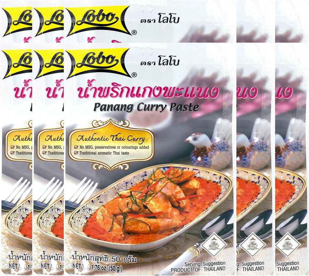 Lobo Panang Curry Paste - No MSG, No Preservatives, No Artificial Colors (Pack of 10)