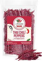 Authentic Red Thai Chili Peppers, 5 oz. Bag, Genuine Hot Red Whole Pepper Chilis, Dried Fresh for Cooking Traditional Asian Foods, Soups, and Curry by Amazing Chiles & Spices