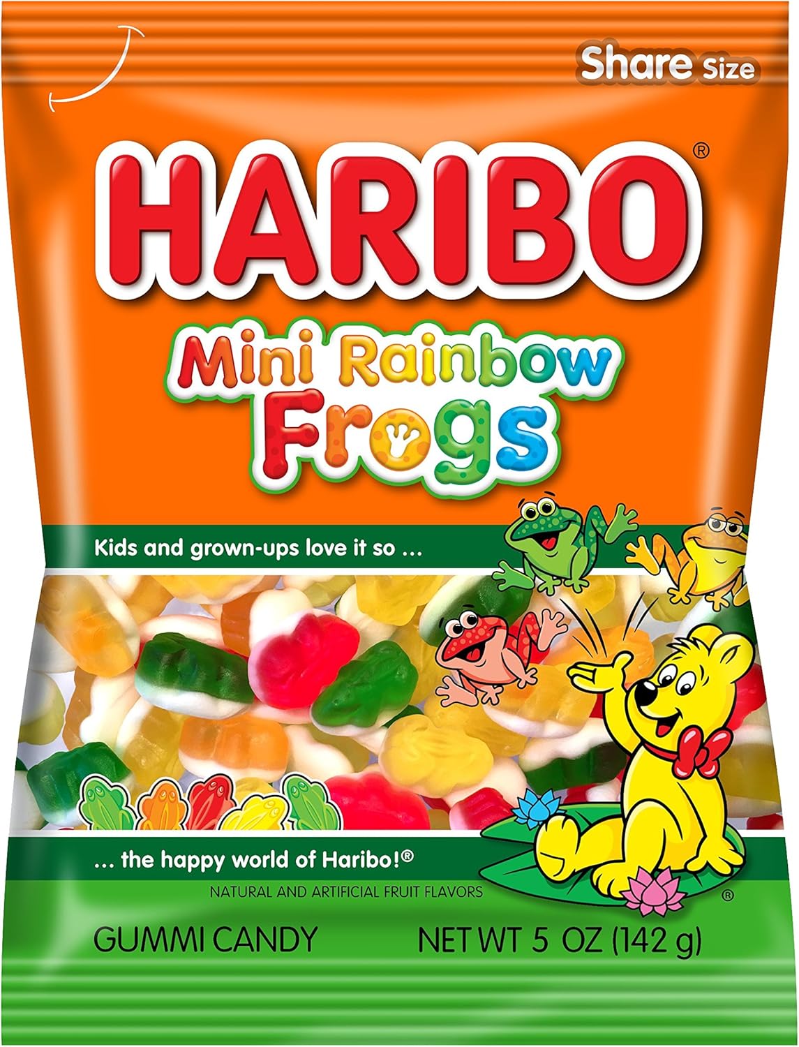 HARIBO Gummi Candy, Mini Rainbow Frogs, 5 oz. Bag (Pack of 12)