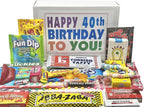 RETRO CANDY YUM Happy 40th Birthday to You for 40 Year Old Man or Woman - Classic Nostalgic Candy Assortment Gift Box Jr