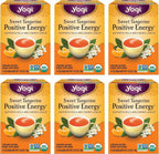 Yogi Sweet Tangerine Positive Energy Tea - 16 Tea Bags per Pack (6 Packs) - Organic Tangerine Energy Tea - Includes Black Tea Leaf, Yerba Mate Leaf, Ashwagandha Root & More