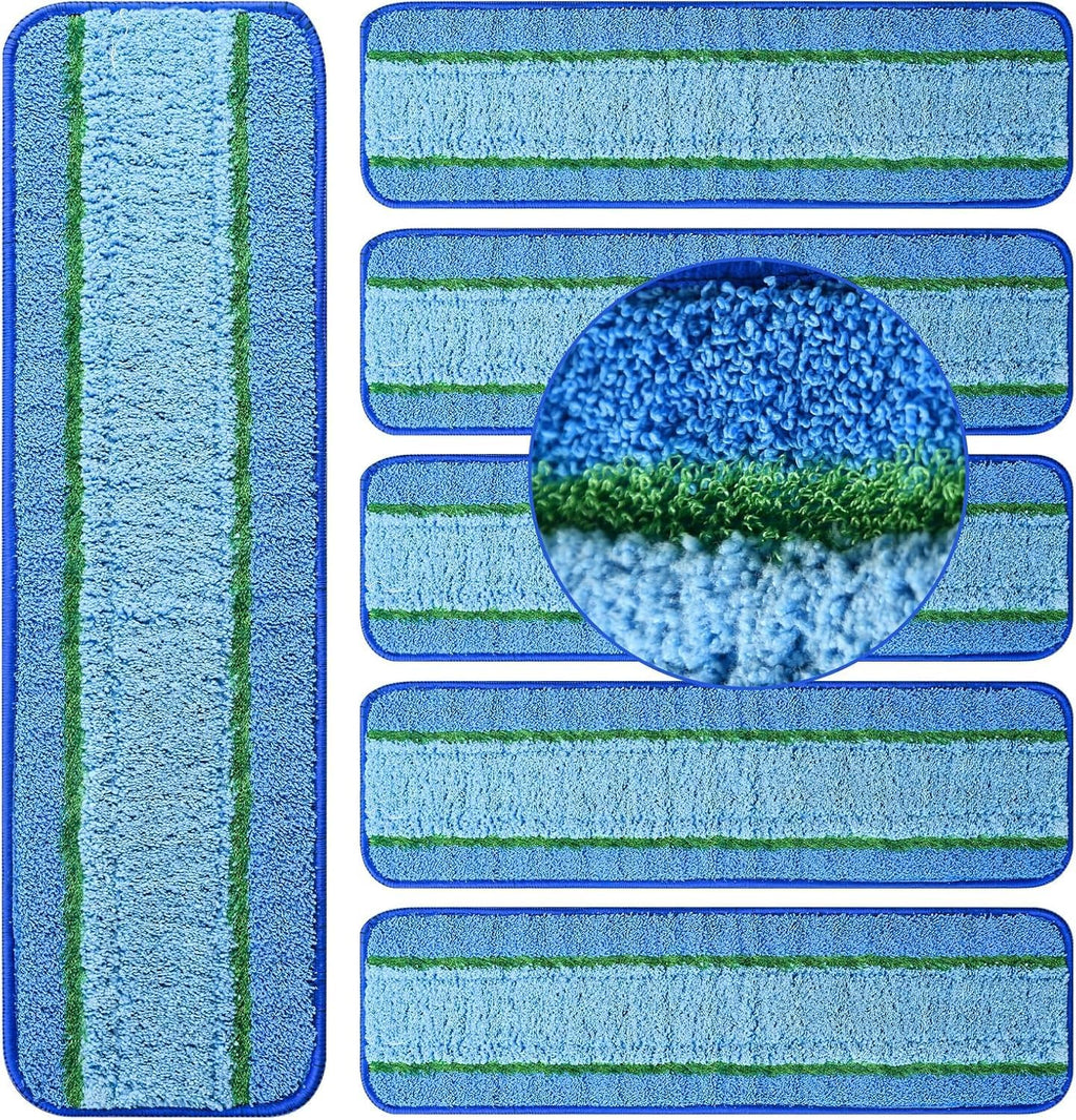 6 Pack Deep Clean Pads for Bona Family of Mops, Washable & Reusable Microfiber Cleaning Pad for Hardwood and Multi-Surface