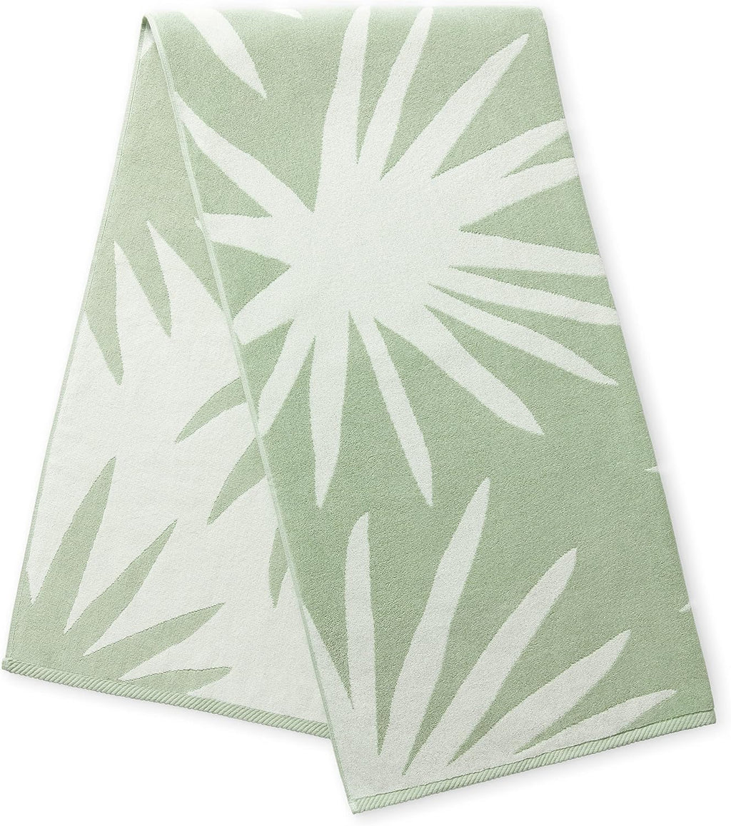 Laguna Beach Textile Co. Tropical Cabana Beach Towel - Oversized, Plush 630 GSM Cotton - Agave Green