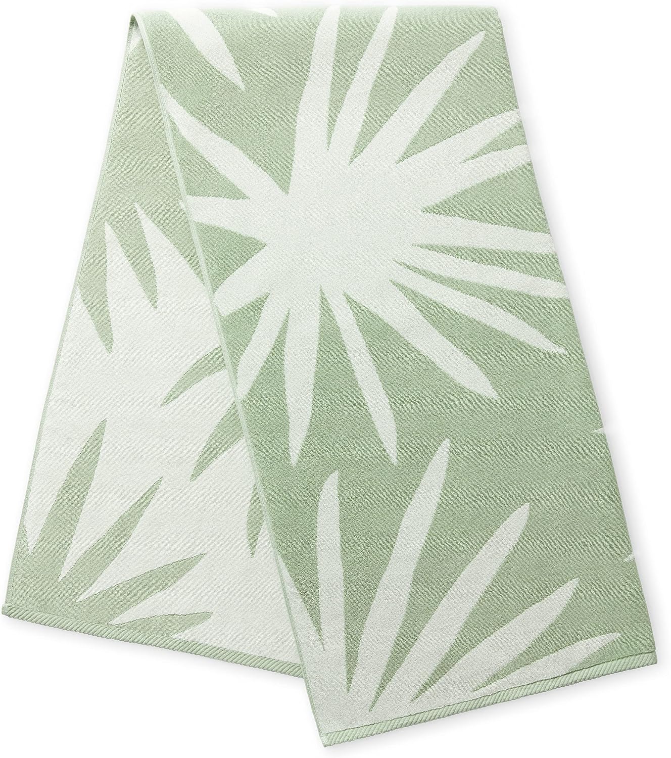 Laguna Beach Textile Co. Tropical Cabana Beach Towel - Oversized, Plush 630 GSM Cotton - Agave Green